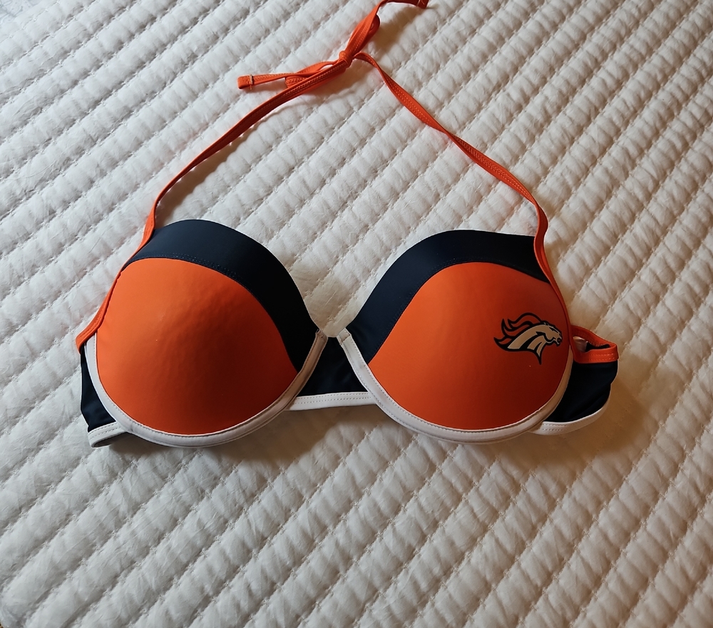 NFL Orange and Navy Bikini Top